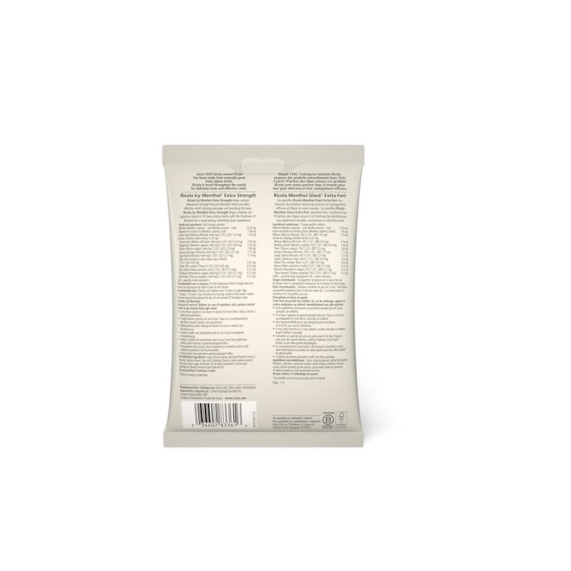 Ricola Max Extra Strength Icy Menthol Cough Suppressant Throat Drops,