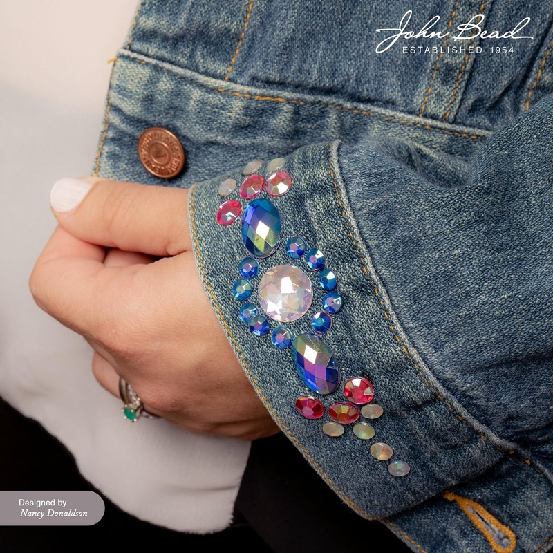 John Bead 200 Pieces 16mm, Crystal AB, Acrylic Round Flat