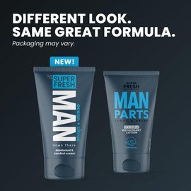 Super Fresh Ball Deodorant Lotion for Men Aluminum Free Hygiene Cream for Groin Butt and Body Controls Odor Reduces Chafing Twin Pack 4 oz Tubes for Daily Freshness Comfort and Sweat Protection