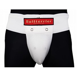 BULL TERRIER Foul Cup & Supporter, White (Large) / Bull Terrier Supporter with Cup, Mixed Martial Arts, Karate, Kickboxing, Muay Thai, Baseball, Rugby, Football, Boxing, Guard Supporter