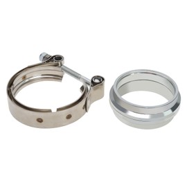 YINETTECH 1 Set of 2.5Inch Car Exhaust Pipe Special V Shaped Clamp with Stainless Steel Clamp and Male and Female Flange Automobile Exhaust V Band Clamp