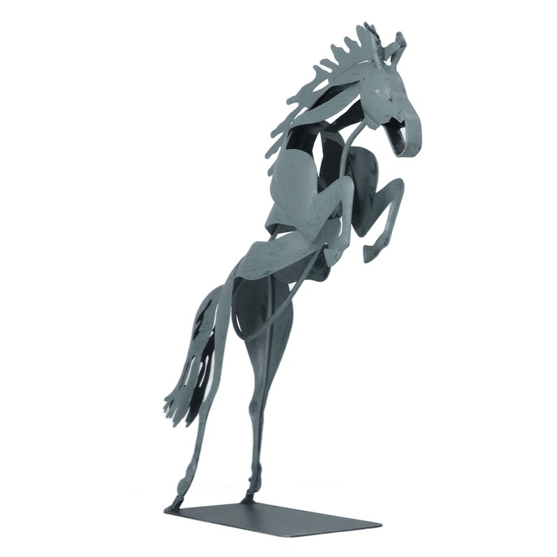 Metal Horse Statue Unique 3D Design Iron Decorative Running Horse