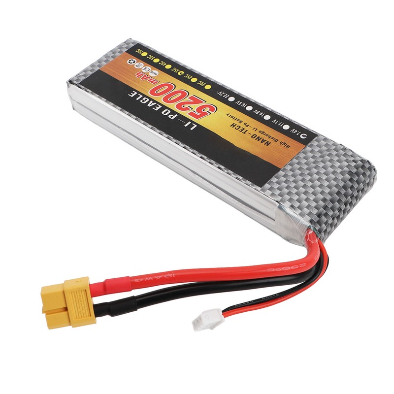 RC Lipo Battery 5200mAh 7.4V XT60 35C 2S Portable Remote