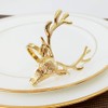 CENPEK 6pcs Gold Deer Napkin Rings Holders for Wedding Home