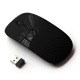 KOOLmouse [ Optical 2.4G Wireless Mouse [ Carbon Fiber Pattern Grey Black Minimalist ]