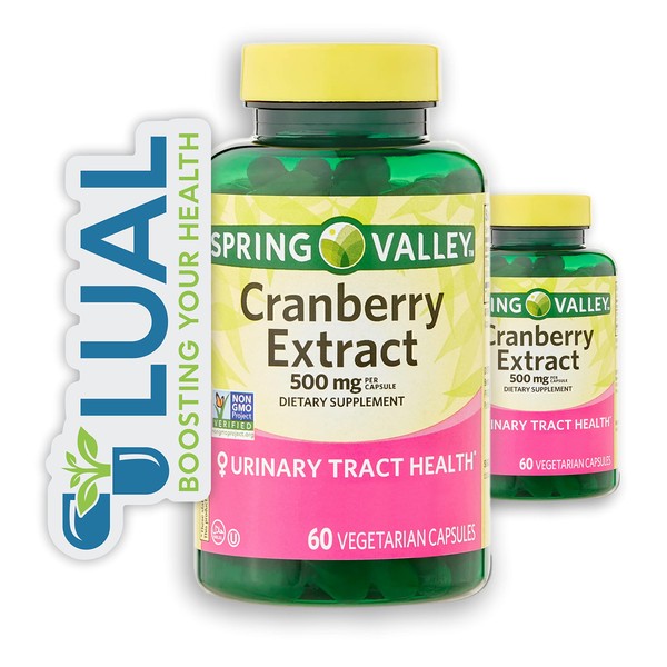 Spring Valley Cranberry Extract. Includes Luall Sticker. 500mg, 60 Vegetarian