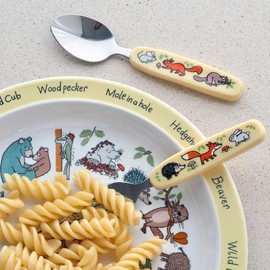 Tyrrell Katz Kids Woodland Themed Plate in Melamine - Dishwasher Safe Children's Outdoor Dining Everyday Tableware - 21.5 cm
