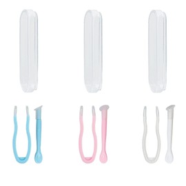 LuenHego Contact Lens Applicator 3 Packs Contact Lens Remover Tools and Contact Lens Tweezers Contact Lens Suction Stick Handler with Storage Cases, Pink, Blue, White
