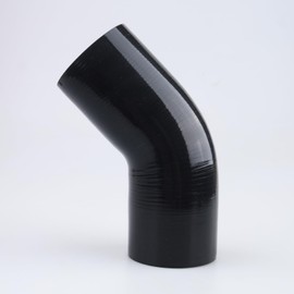 AC PERFORMANCE ID 2.5" (63mm) 45 Degree Elbow Coupler, Length 3.5" (90mm), 3-Ply Reinforced, Automotive Pure Silicone Hose, Black