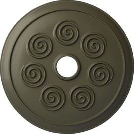 25 1/4"OD x 4"ID x 2"P Spiral Ceiling Medallion (Fits Canopies up to 4"), Hand-Painted Witch Hazel