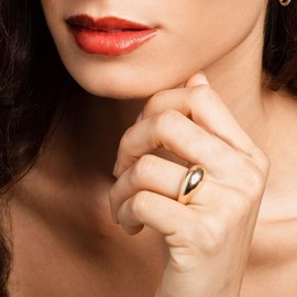 ESMATOO Gold Chunky Dome Rings 18k Gold Plated Thick Gold Rings (Size 9)