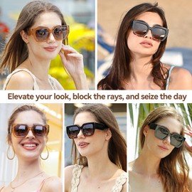 Kepoita Oversized Square Polarized Sunglasses for Women Trendy Classic Retro Large Frame Sunglasses Ladies Shades UV400 Protection