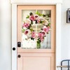 Artificial Peony Wreath Rattan Silk Cloth Simulation Decorative Front Door