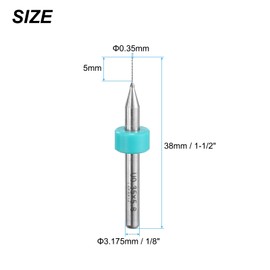 sourcing map PCB Drill Bits 0.35mm Tungsten Carbide Rotary Tool Jewelry CNC Engraving Print Circuit Board Micro Drill Bits 1/8 Inch Shank 10 Pcs