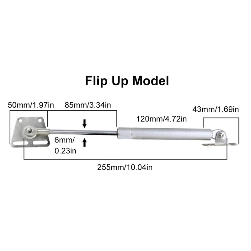 2Pcs 100N Gas Strut, Slow Down Lift Stay Support, Hinge