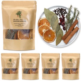 Siifert 4 Set Christmas Stovetop Potpourri Cinnamon Sticks Orange Slices Cloves Rosemary Cranberries Bay Xmas Simmer Pot Kit Sachet for Home Fragrance Housewarming Hostess Thanksgiving