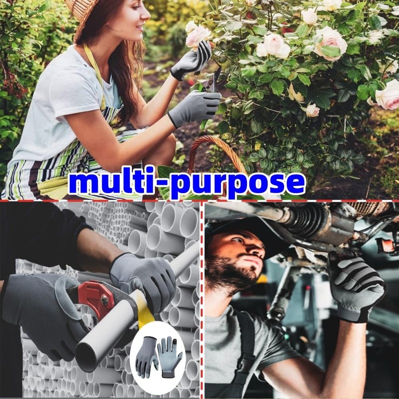 Lightweight Work Gloves,Touch Screen Flex Deerskin Leather Garden Gloves for