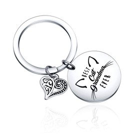 Cat Grandma Christmas keychain Cat Lover Keychain Pet Lover Gift Cat Mom Gift Cat Grandma Jewelry Cat Lady Gift Veterinarian Gift Mother in Law Gift Pet Owner Rescue Gift Cat Keychain