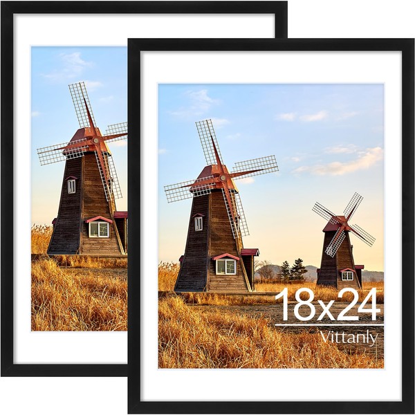 Vittanly 18x24 Picture Frame Set of 2, Display Poster 12x18