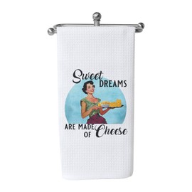 KUIYAI Funny Vintage Retro Housewife Style Cheese Kitchen Tea Towel Kitchen Gift Hostess Tea Towel (made of cheese)