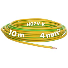 10 m Lapp 4520003 H07V-K 4 mm² Green/Yellow I Ground Cable I Wiring Cable I Flexible Flexible PVC Single Core I Stranded 4 mm2 I Wiring