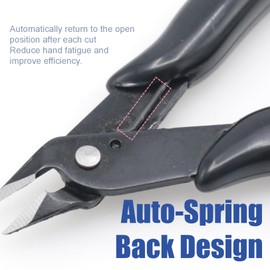 Joyangy 3pcs Mini Flush Wire Cutters Set, Small Micro Diagonal Cutting Pliers Nippers for Jewelry Making, Electronics, Tiny 3D Printer Filament, Zip Ties (5 Inch, Black)