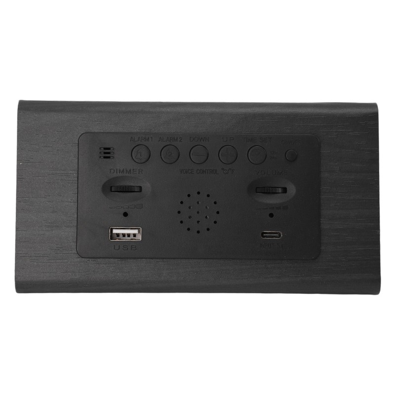 Wooden Digital Alarm Clocks LED Display Temperature Humidity Alarm Clocks