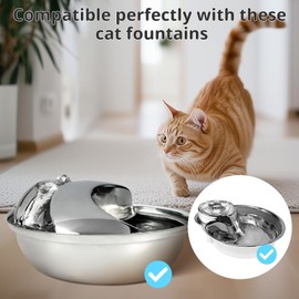 Cat Water Fountain Filters, 3 Pack Replacement Filters for Ceramic & Stainless Steel Fountains Automatic Pet Fountain Dog Water Dispenser (3 Pack)