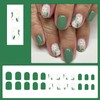 Jremg Flower Press on Nails Short Square Fake Nails with