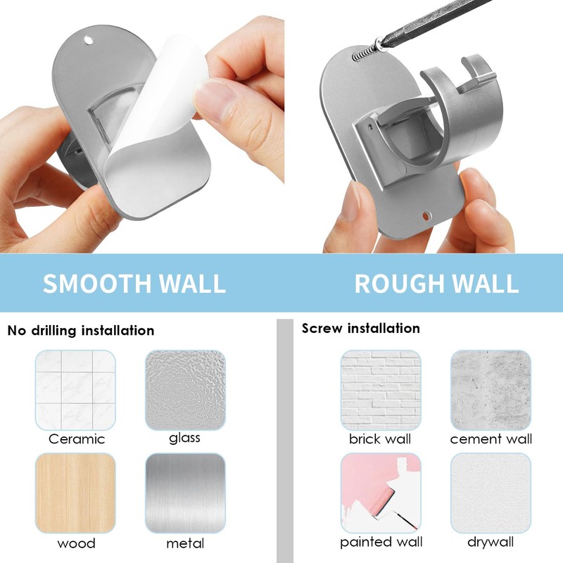 No Drill Curtain Rod Holder Hangers - Self Adhesive Hook
