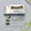 24 Pcs Green French Press on Nails Short Square St.