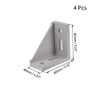 sourcing map Corner Bracket Gusset, 80mm x 80mm for 4040