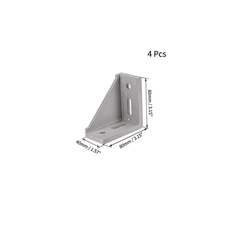 sourcing map Corner Bracket Gusset, 80mm x 80mm for 4040
