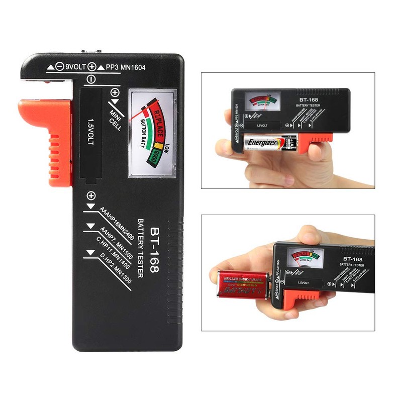 2Pcs Battery Tester Checker, Universal Battery Checker for AA AAA