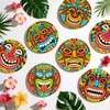 VDESFUEBY 60Pcs Tiki Party Paper Plates Hawaiian Tropical Party Supplies