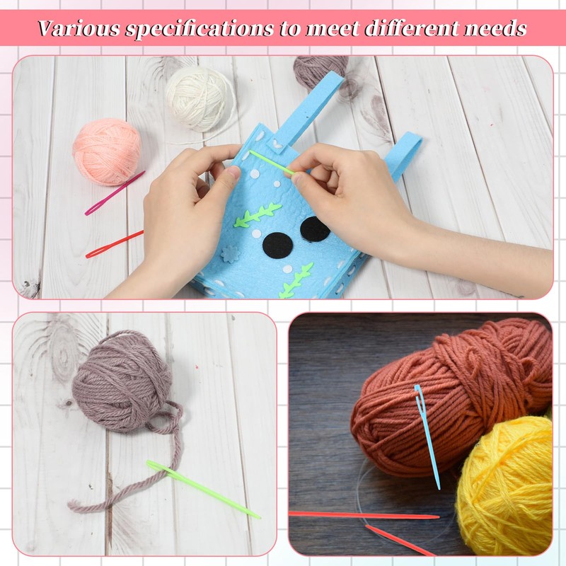 60 Pcs Plastic Sewing Needles Plastic Needles for Kids Large