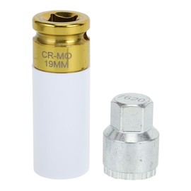 RATCHROLL Wheel Lock Lugnut with 19mm Adapter for Volvo #7620 Anti-theft Screw Nut Removal Key Socket 1set