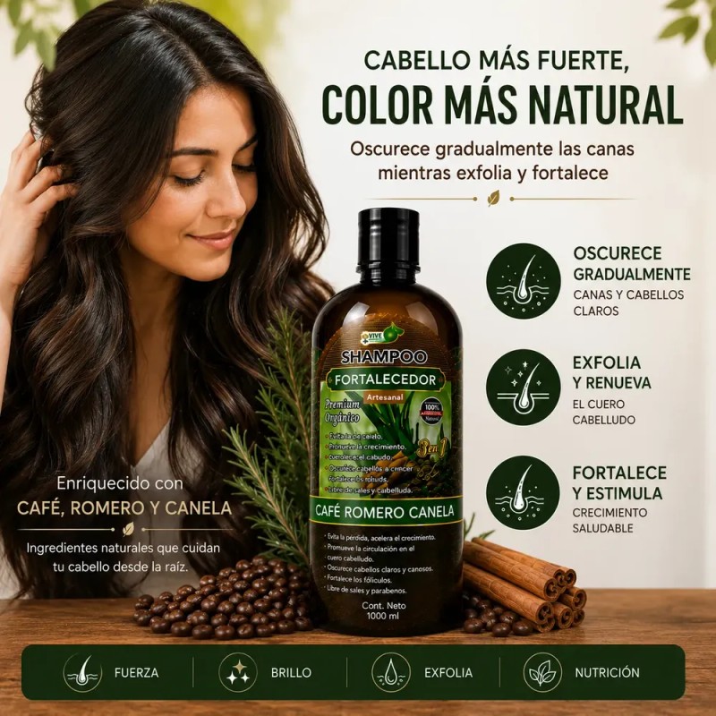 Shampoo Café Romero Y Canela Vida Natural Fortalecedor 1l