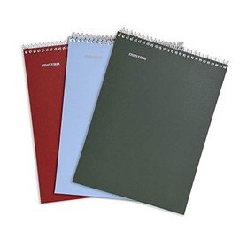 Mintra Office TOP BOUND Durable Spiral Notebooks (Arctic Ice, Chili Oil, Green Olive, College Ruled 3pk)