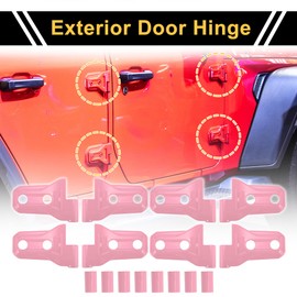 REPAIROCK 1 Set Door Handle Hinge Cover Trim for Jeep Wrangler JL JLU 2018-2023 for Jeep Gladiator JT 2020-2023 Exterior Door Hinge Cover Trim Sticker Decal ABS Pink