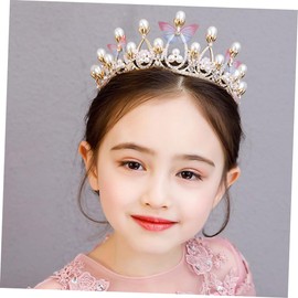 Beavorty Bridal Headpiece Set Alloy Crown Tiara for Boys and Girls Bead Crown Headband Wedding Hair Accessory