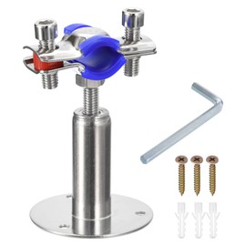 sourcing map Stainless Steel Pipe Supports Wall Mount Ceiling Mount Pipe Bracket Adjustable Clamp Pipe Strap Fit for Dia 15-19mm Pipe Tube