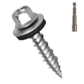 AOKLIT Metal Roofing Screws#10 × 1 Inch, 300Pcs Zinc Plated Hex Head Metal Roof Screws with Rubber Washers for Metal and Corrugated Roofing Panels (Hex Socket Included)