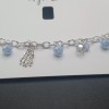 Style&co. Style&co Anklet Silver-Tone Blue Charm Beads Chain Link Tassel