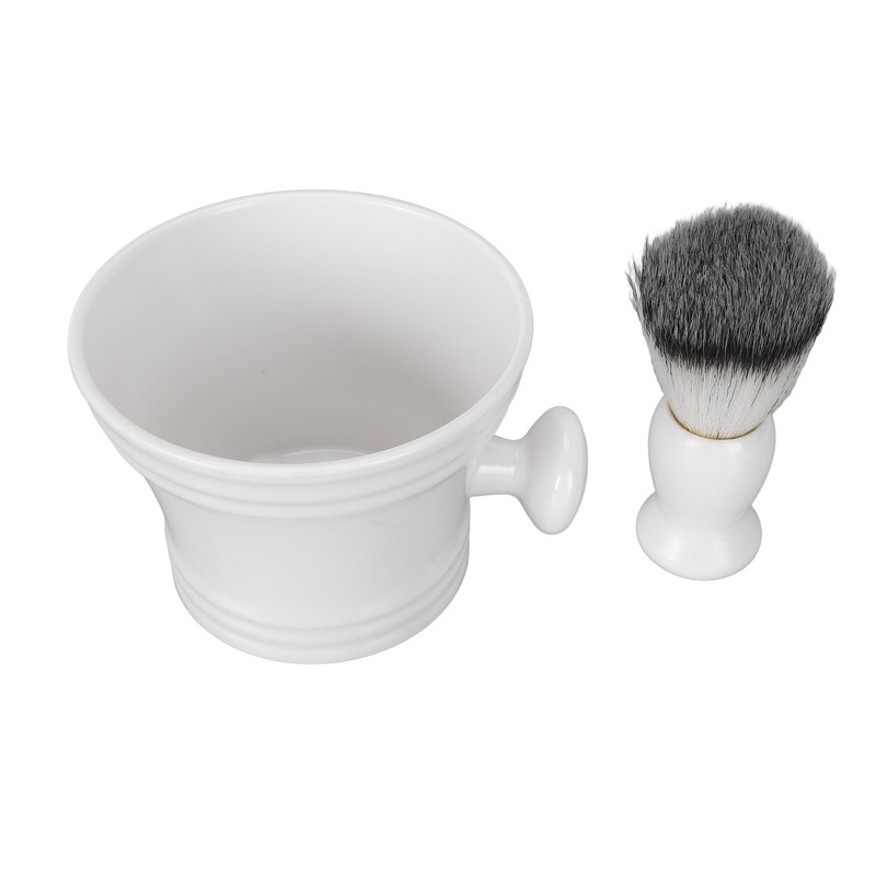 Men Beard Foaming Brush Set Soap Bowl Brush Rack Rich
