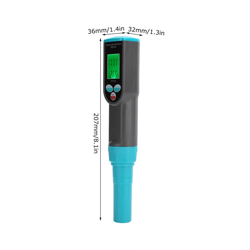 Portable Dissolved Oxygen Meter 0-199.9% Backlight Display with Temperature Tester
