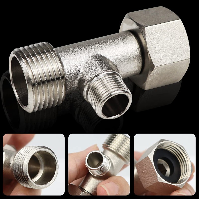FERCAISH 7/8 T Adapter Brass Adaptor, 3 Way Tee Connector