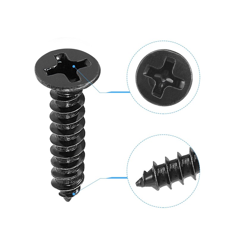 sourcing map M3.5 x 16mm Wood Screws Phillips Flat Head