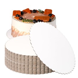Fit Meal Prep 20 Pack 12 Inch Round White Cake Boards, Disposable Pizza Circles, Pan Base Stand for Desserts and Pastries, Greaseproof Cardboard Rounds for DIY, Birthday