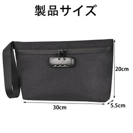 XuJJunB Keyed Pouch Black Valuables Pouch Anti-Theft Portable Travel Business Travel Document Case Money Bag for Cash Credit Card Passport